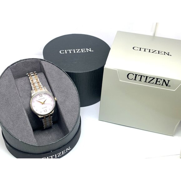 Citizen Women's Watch EM0897-51Y Eco Drive Mother of Pearl Dial Two Tone Steel - Picture 3 of 14